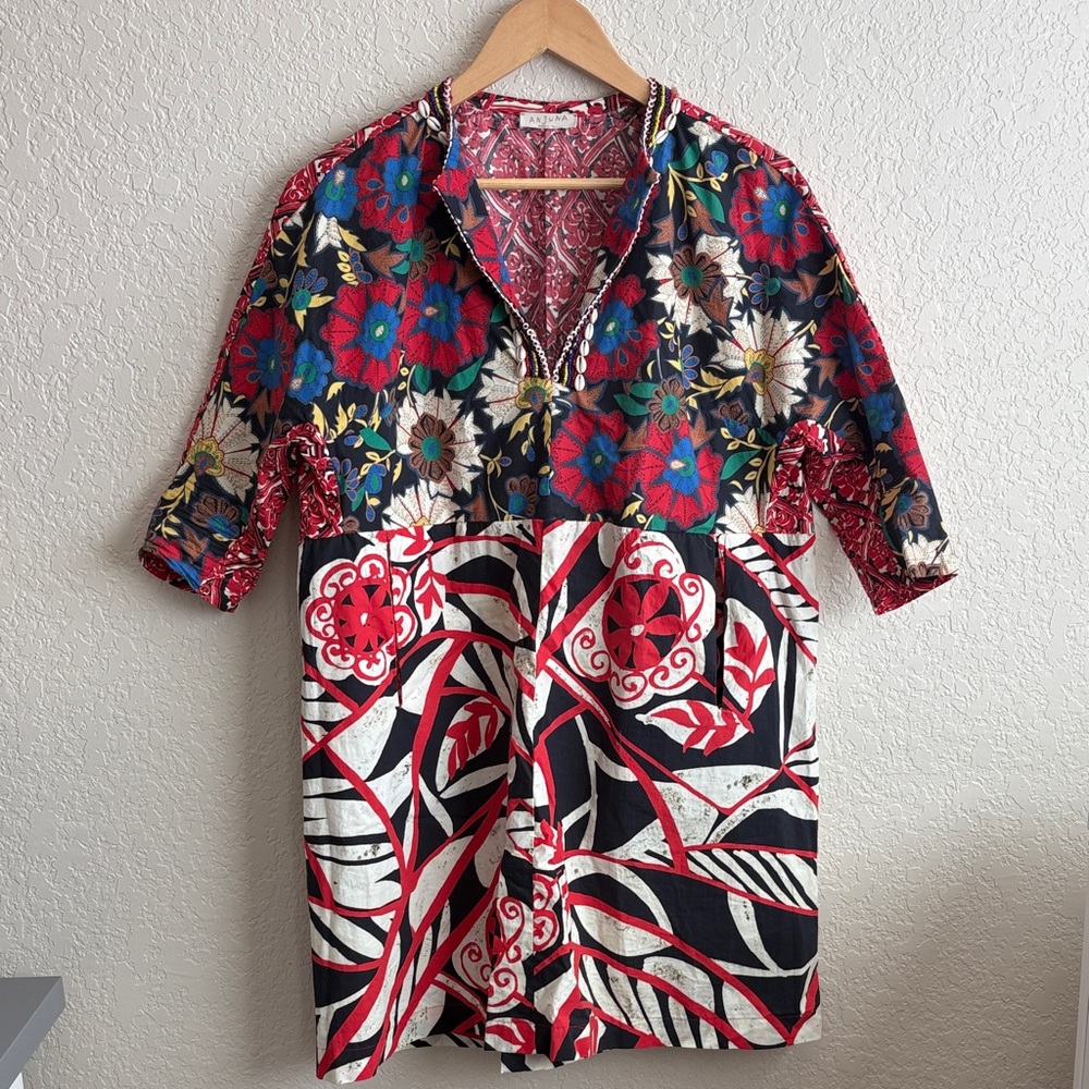 Vibrant Floral and Abstract Women's Tunic - Picture 2 of 6